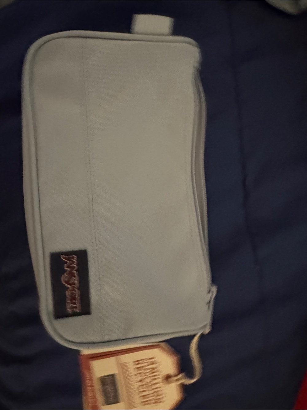 Jansport Light Blue Zip pencils or Toiletry Bag